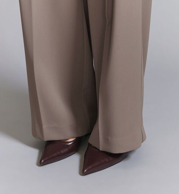 BEAUTY&YOUTH UNITED ARROWS「【WEB限定 Wardrobe DAILY MINIMAL】ダブルクロス タックワイドストレートパンツ ウォッシャブル」|スラックス|