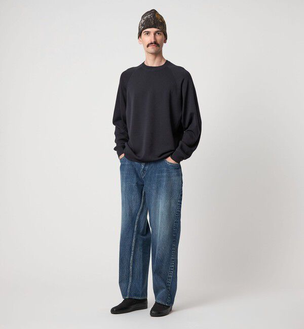 STEVEN ALAN「＜Steven Alan＞ W/NY スムース ラグランスリーブ クルーネック ニット」|ニット・セーター|