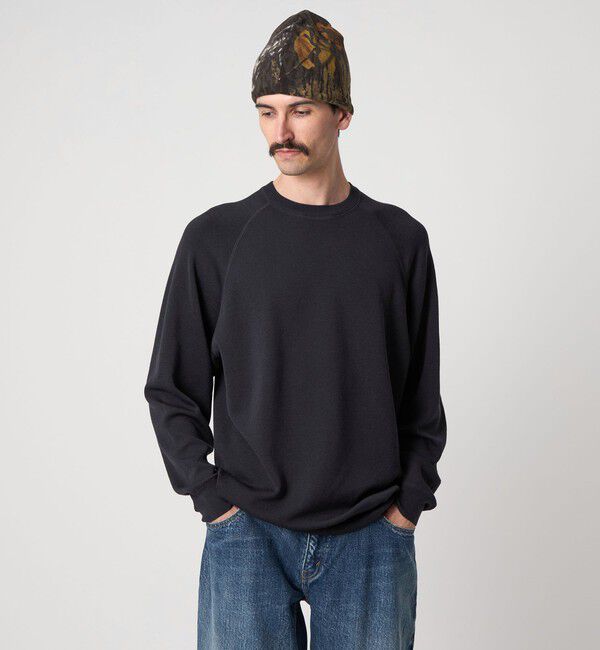 STEVEN ALAN「＜Steven Alan＞ W/NY スムース ラグランスリーブ クルーネック ニット」|ニット・セーター|