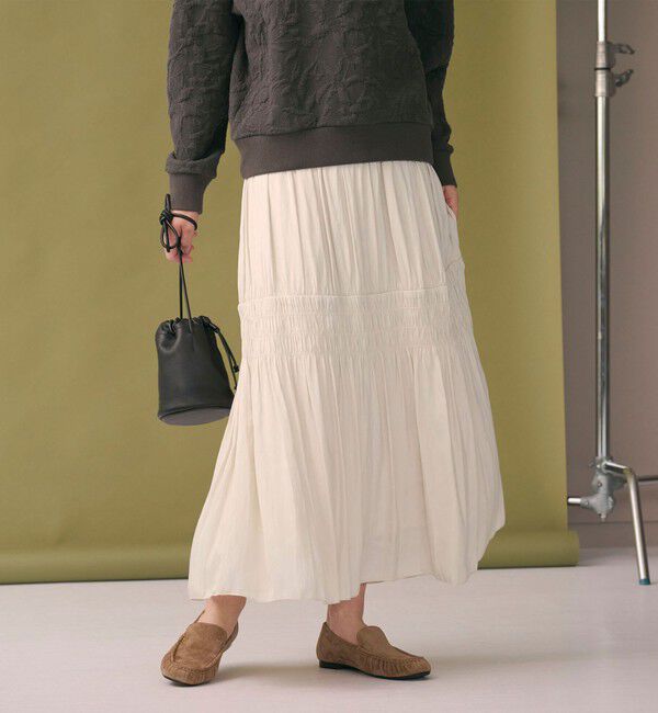 BEAUTY&YOUTH UNITED ARROWS「【WEB限定】シャーリング キリカエ フレアスカート」|スカート|