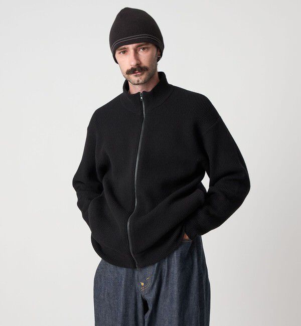 STEVEN ALAN「＜Steven Alan＞ エアーハミルトン ドライバーズ ニット」|カーディガン|BLACK