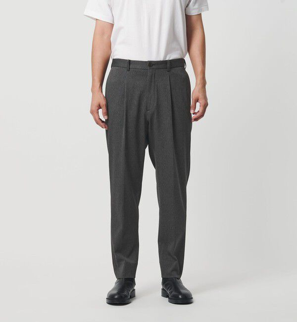 BEAUTY&YOUTH UNITED ARROWS「ツイル 1プリーツ テーパード パンツ NO.5 ヨコストレッチ」|チノ|