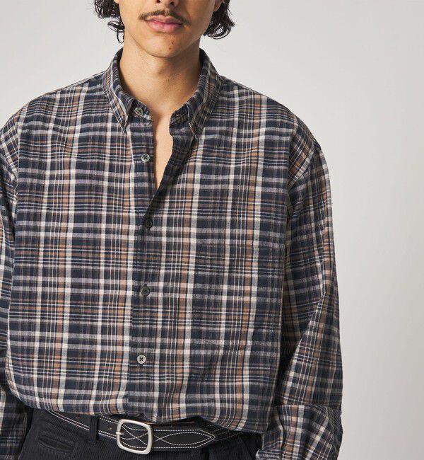 STEVEN ALAN「＜Steven Alan＞ マドラスチェック シングルニードル シャツ LOOSE」|シャツ・ブラウス|