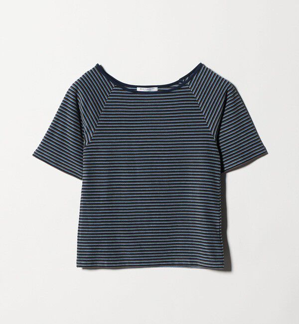 BEAUTY&YOUTH UNITED ARROWS「コットン パイルボーダー 5分袖カットソー」|Tシャツ・カットソー|LT.BLUE