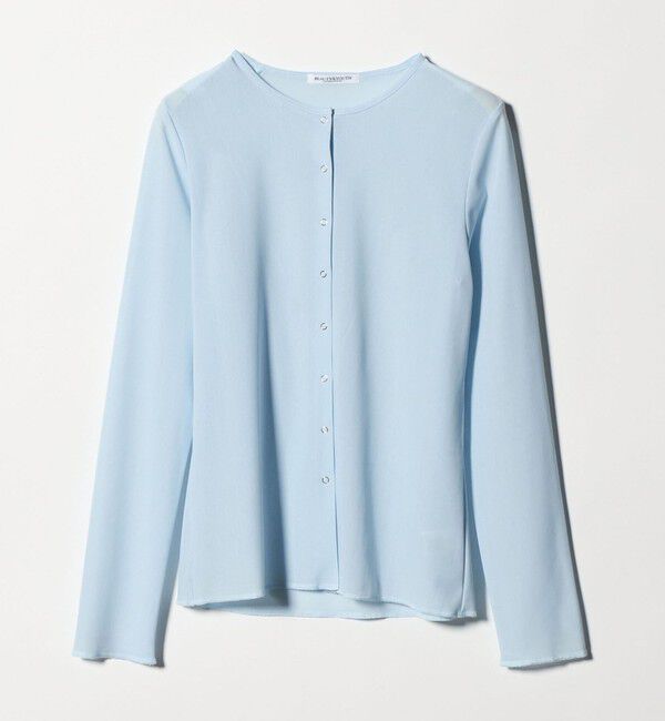 BEAUTY&YOUTH UNITED ARROWS「リングボタン チュール カーディガン ウォッシャブル 接触冷感」|カーディガン|LT.BLUE