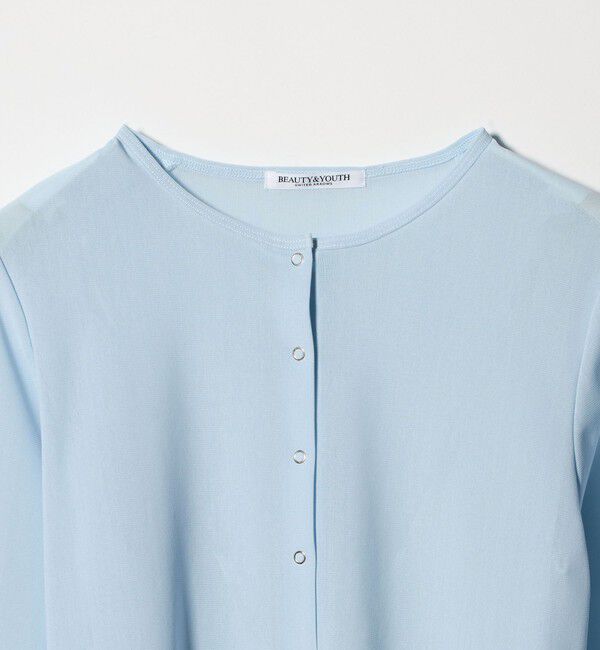 BEAUTY&YOUTH UNITED ARROWS「リングボタン チュール カーディガン ウォッシャブル 接触冷感」|カーディガン|