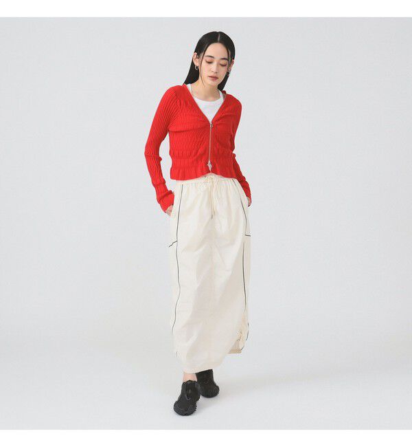 Ray BEAMS 「ストライプ キリカエ トラックスカート」|スカート|