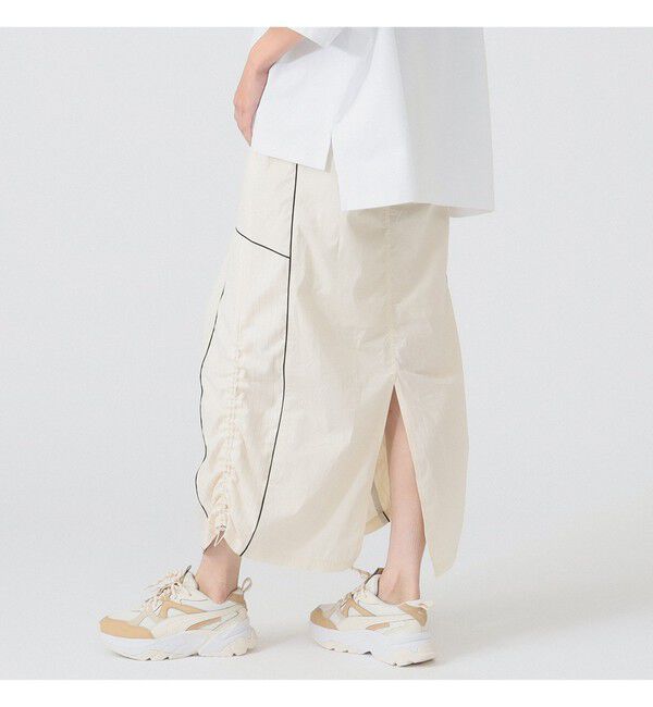 Ray BEAMS 「ストライプ キリカエ トラックスカート」|スカート|