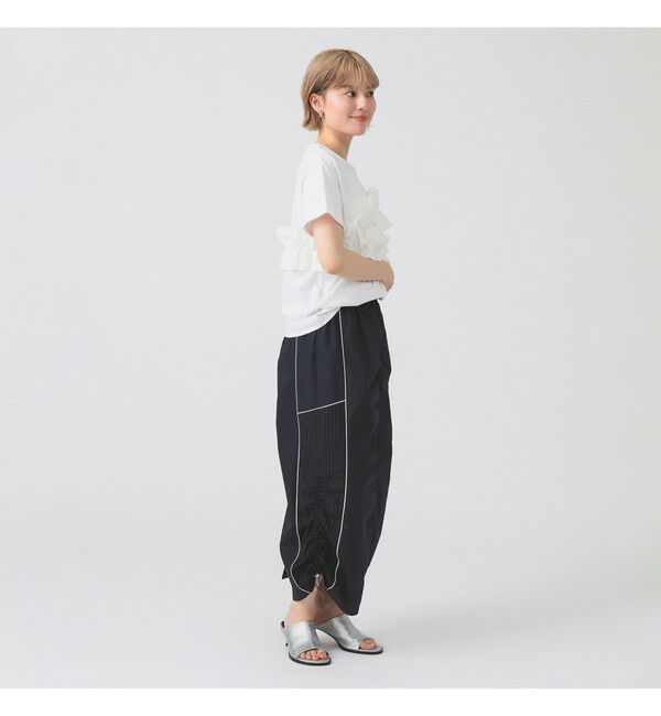 Ray BEAMS 「ストライプ キリカエ トラックスカート」|スカート|