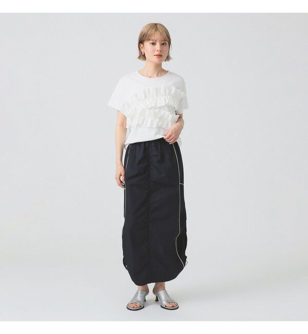 Ray BEAMS 「ストライプ キリカエ トラックスカート」|スカート|