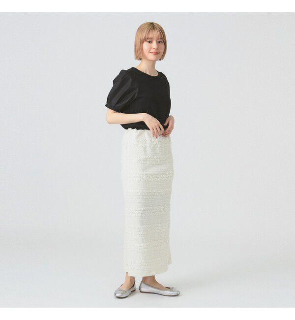 Ray BEAMS 「シャーリング ボーダー スカート」|スカート|