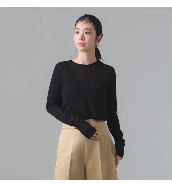 Demi-Luxe BEAMS 「シアーコットン ロングスリーブTシャツ」|Tシャツ・カットソー|