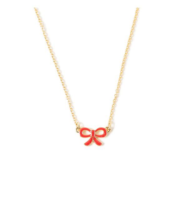 Ray BEAMS 「プチ エポ リボン ネックレス」|ネックレス|RED