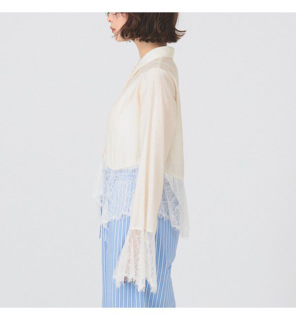 Ray BEAMS 「レース キリカエ フレア スリーブ シャツ」|シャツ・ブラウス|