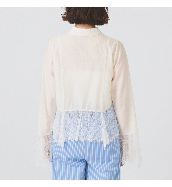 Ray BEAMS 「レース キリカエ フレア スリーブ シャツ」|シャツ・ブラウス|