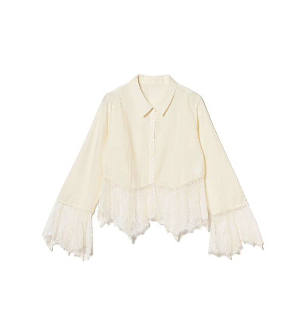 Ray BEAMS 「レース キリカエ フレア スリーブ シャツ」|シャツ・ブラウス|