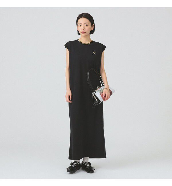 Ray BEAMS 「【別注】FRED PERRY / ティップド ピケ ドレス」|ワンピース|BLACK