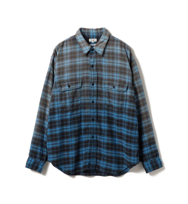 BEAMS「ワイドフィット フェード チェックシャツ」|シャツ・ブラウス|BLUE