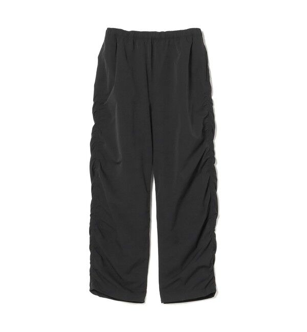 BEAMS「ワイドストレートフィット パッカリング イージーパンツ」|チノ|BLACK