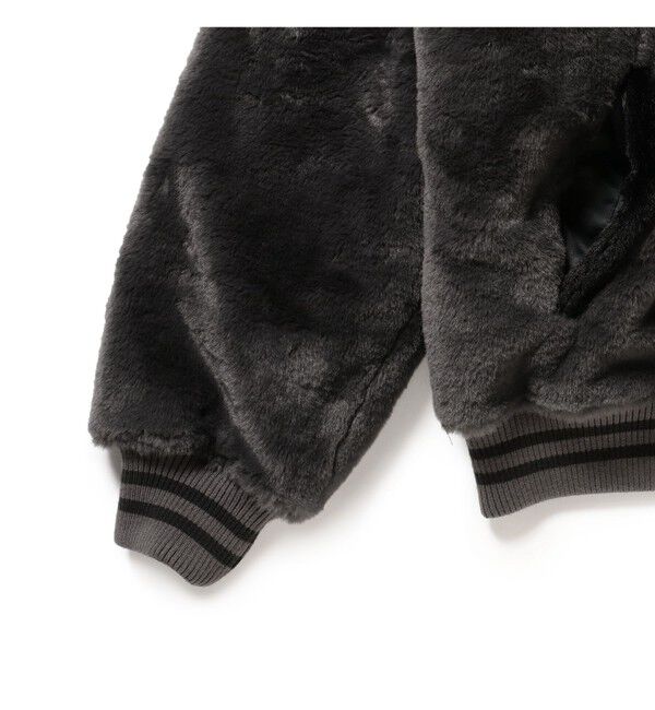 BEAMS「ワイドフィット フェイクファー バーシティ ジャケット」|ブルゾン・スタジャン|