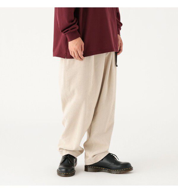 BEAMS「ワイドテーパード ウェービング  コーデュロイパンツ」|チノ|