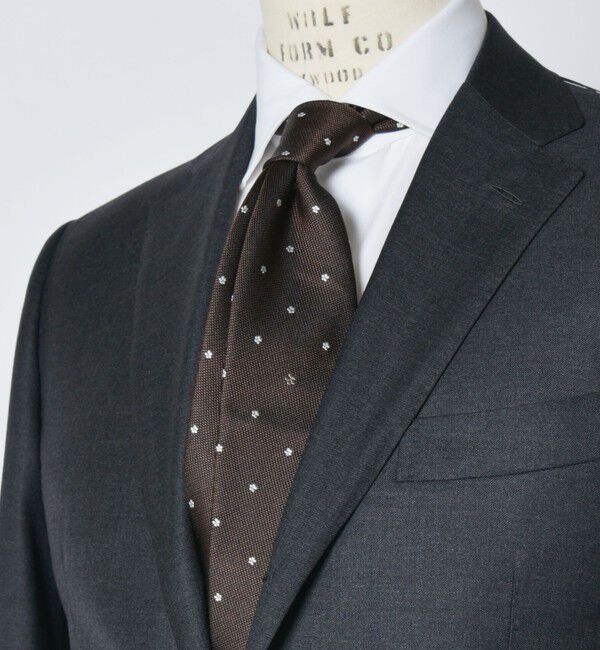 SHIPS「SHIPS: ワンポイント フラワー コモン ネクタイ」|ネクタイ・蝶ネクタイ|ブラウン