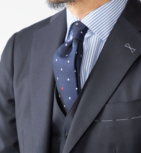 SHIPS「SHIPS: ワンポイント フラワー コモン ネクタイ」|ネクタイ・蝶ネクタイ|ダークブルー