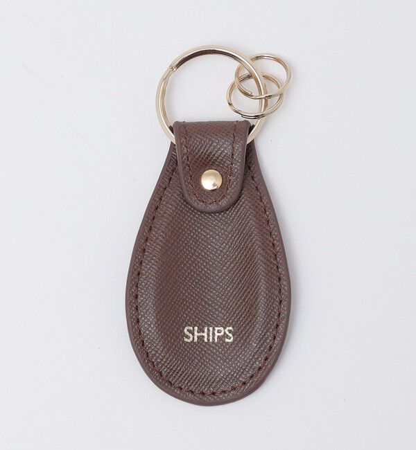 SHIPS「SHIPS: SAFFIANO LEATHER シューホーン キーホルダー」|チャーム・キーホルダー|ブラウン