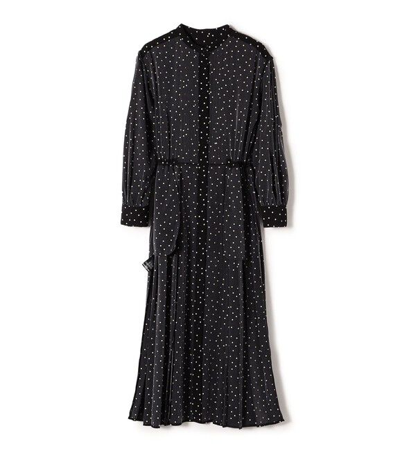 SHIPS for women「【WEB限定】〈手洗い可能〉ドット / 花柄 バンドカラー サイド プリーツ ワンピース」|ワンピース|