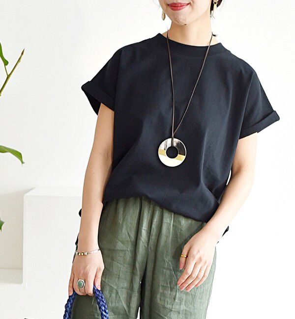 SHIPS any「SHIPS any:〈抗菌防臭/洗濯機可能〉USAコットン フレンチスリーブ TEE」|Tシャツ・カットソー|