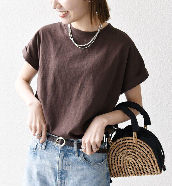 SHIPS any「SHIPS any:〈抗菌防臭/洗濯機可能〉USAコットン フレンチスリーブ TEE」|Tシャツ・カットソー|