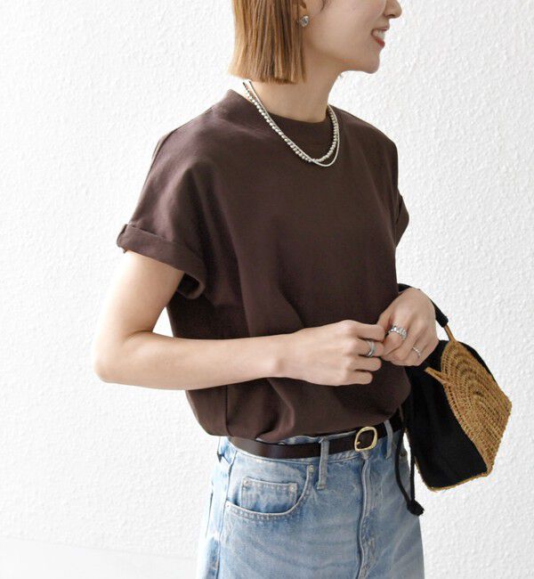 SHIPS any「SHIPS any:〈抗菌防臭/洗濯機可能〉USAコットン フレンチスリーブ TEE」|Tシャツ・カットソー|