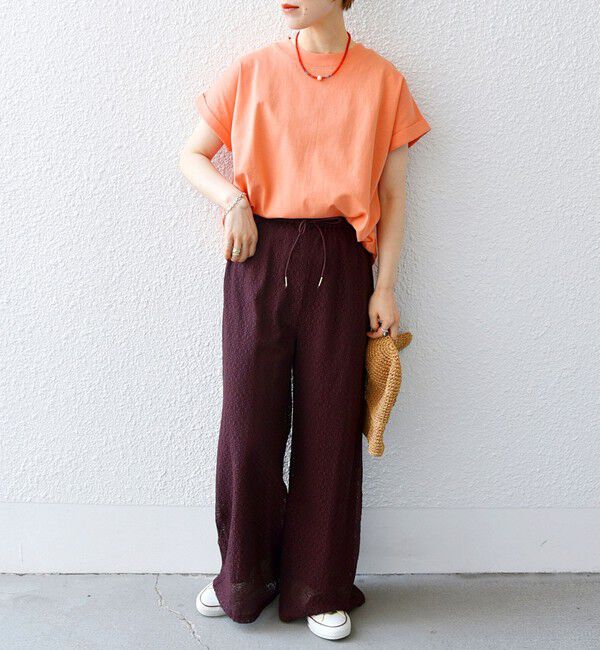 SHIPS any「SHIPS any:〈抗菌防臭/洗濯機可能〉USAコットン フレンチスリーブ TEE」|Tシャツ・カットソー|