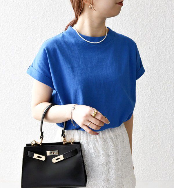 SHIPS any「SHIPS any:〈抗菌防臭/洗濯機可能〉USAコットン フレンチスリーブ TEE」|Tシャツ・カットソー|ブルー系