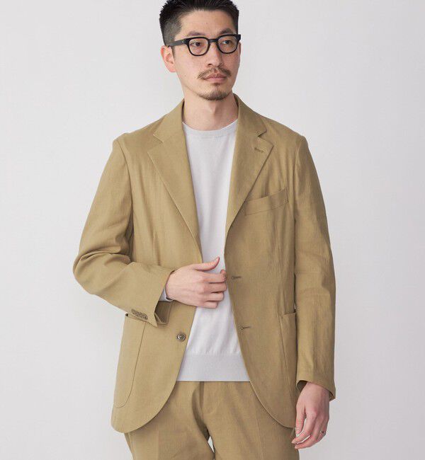 SHIPS「SHIPS:〈セットアップ対応/手洗い可能〉 イージー リネン ストレッチ ジャケット」|テーラードジャケット|