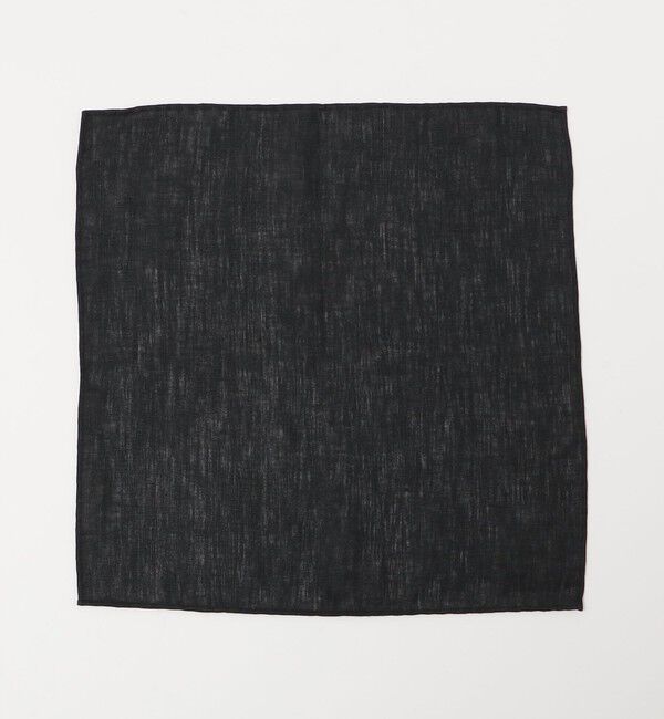 SHIPS「SPENCE BRYSON: アイリッシュ リネン チーフ」|ハンカチ|ブラック