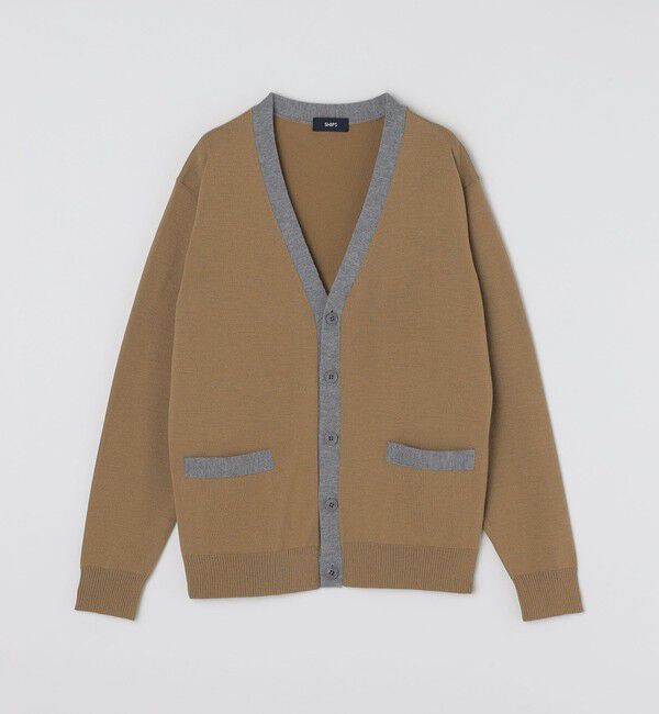 SHIPS「SHIPS:〈手洗い可能〉ICE WOOL カラーパネル Vネック ニット カーディガン」|カーディガン|