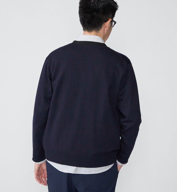 SHIPS「SHIPS:〈手洗い可能〉ICE WOOL カラーパネル Vネック ニット カーディガン」|カーディガン|