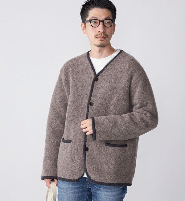 SHIPS「SHIPS: チロリアン ニット ジャケット」|ノーカラージャケット|