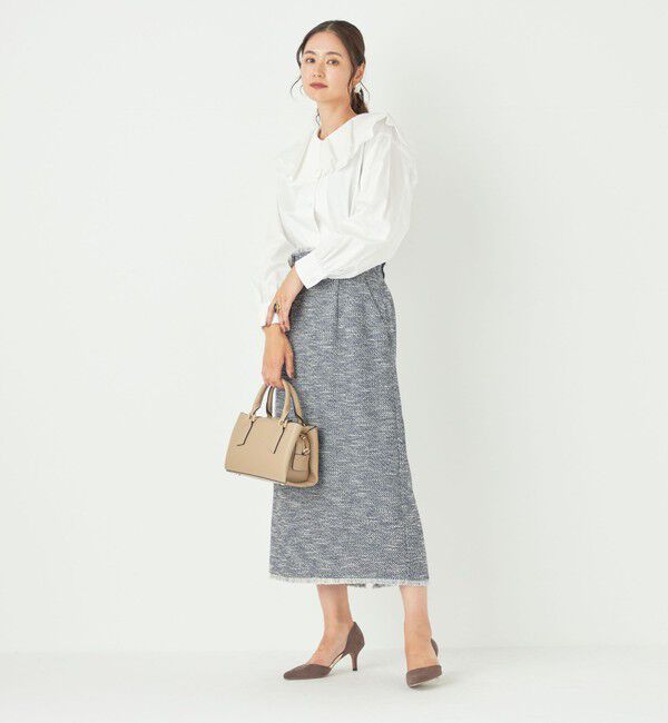 SHIPS Colors 「SHIPS Colors:〈手洗い可能〉ツイード タック タイト スカート（セットアップ対応可能）」|タイト|