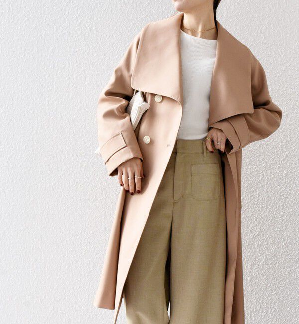 SHIPS any「SHIPS any: ドライツイル ショールカラー Aライン コート［NAVY BLUE］」|その他|