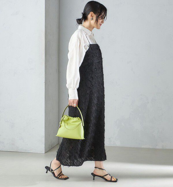 SHIPS for women「〈手洗い可能〉フリンジ ジャカード キャミ ワンピース 24SS」|ワンピース|