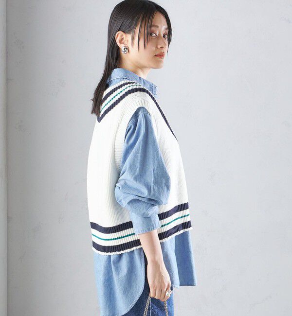 SHIPS for women「【SHIPS別注】WRAPINKNOT:〈手洗い可能〉チルデン ニット ベスト」|ベスト・ジレ|