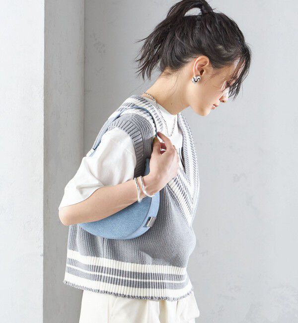 SHIPS for women「【SHIPS別注】WRAPINKNOT:〈手洗い可能〉チルデン ニット ベスト」|ベスト・ジレ|