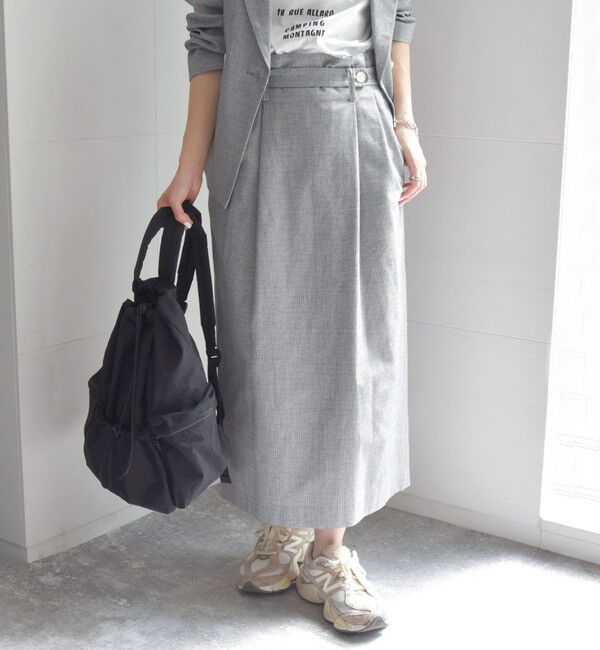 SHIPS any「SHIPS any: リネン ミックス 千鳥柄 ハイウエスト タイト スカート」|スカート|