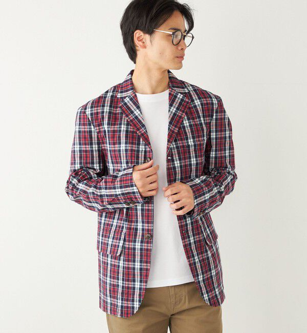 SHIPS Colors 「BARRY BRICKEN:チェック ジャケット(セットアップ対応可能)」|テーラードジャケット|