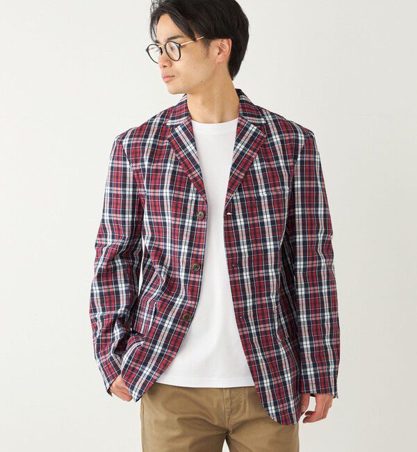 SHIPS Colors 「BARRY BRICKEN:チェック ジャケット(セットアップ対応可能)」|テーラードジャケット|