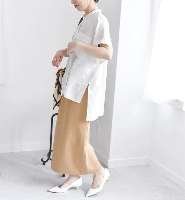 quaranciel「quaranciel:〈洗濯機可能〉アイライン スカート &times; フレンチ TEE セット」|タイト|