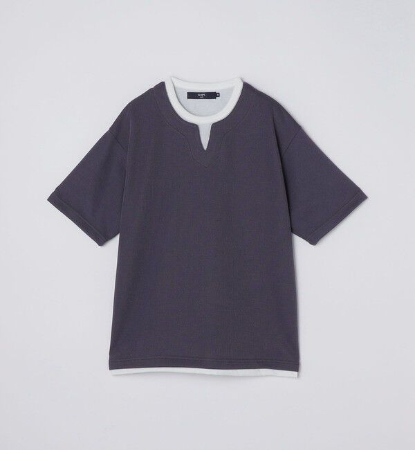 SHIPS Colors 「SHIPS Colors:〈手洗い可能〉フェイクレイヤード キーネック ショートスリーブ」|Tシャツ・カットソー|