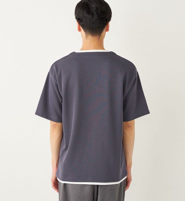 SHIPS Colors 「SHIPS Colors:〈手洗い可能〉フェイクレイヤード キーネック ショートスリーブ」|Tシャツ・カットソー|